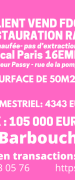 Offre de Vente de Fonds de commerce de Restauration rapide à Paris 16eme d’environ 50M2  Prix : 105 000 Euros 